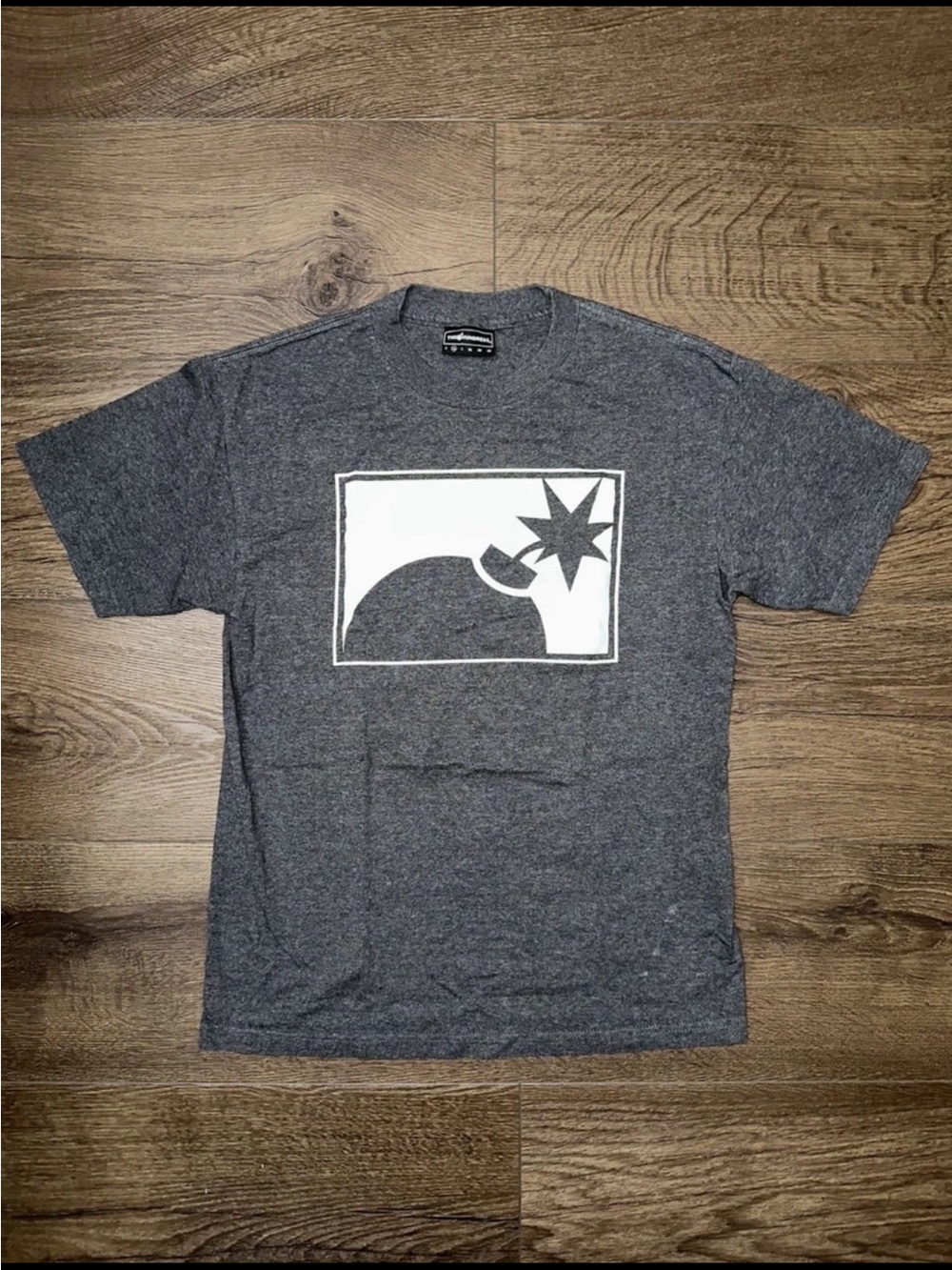 The Hundreds Dark Gray Tee with White Bomb Logo